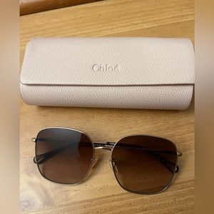 Chloe gold square sunglasses AUTHENTIC